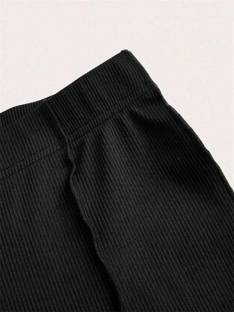 الخس تقليم مرونة المرأة متوهج السراويل للنساء ربيع الخريف الشتاء عادية الضلع متماسكة سليم صالح بنطلون طماق الشارع الشهير #3