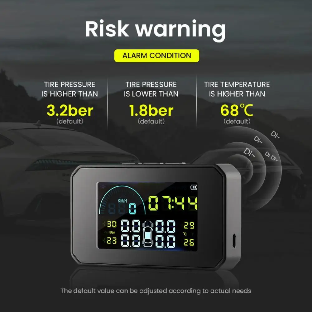 Car TPMS Convenient High Accuracy LCD Display IP67 Tire Pressure Monitoring System for SUV