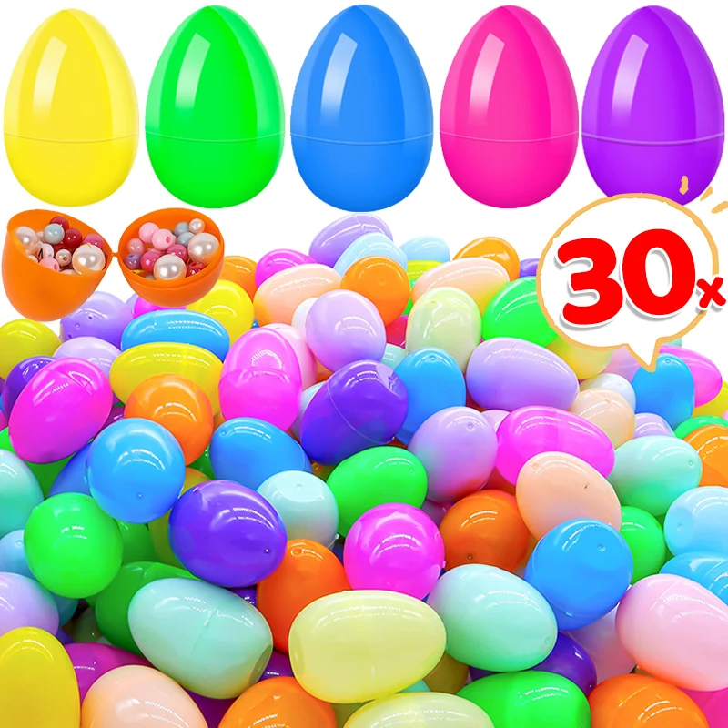 Fillable Easter Eggs Colorful Bright Empty Opening Eggs Shell Props Assorted Colors Easter Eggs Candies Gifts Packaging Boxes