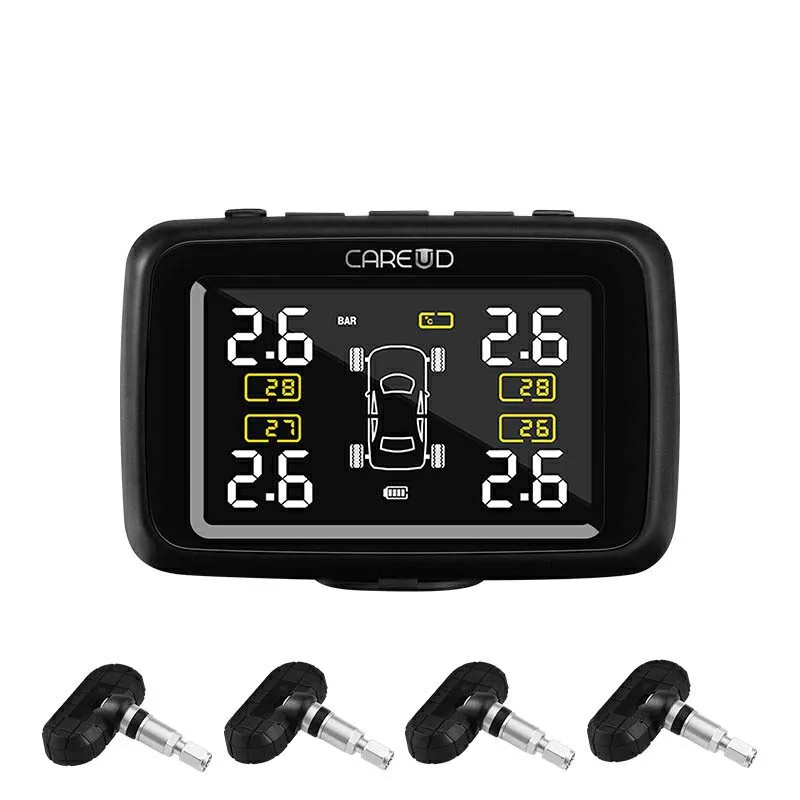 

2024 TPMS T901C Tire Pressure Monitoring System 4 Internal Built-In Sensor Car Electronics Long Battery Life Alarm TPMS