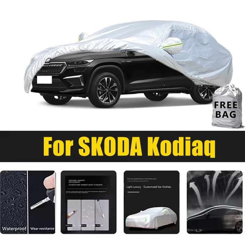 

For SKODA Kodiaq Car Cover Outdoor Protection Covers Snow Sunshade Waterproof Dustproof Exterior UV Car Accessories