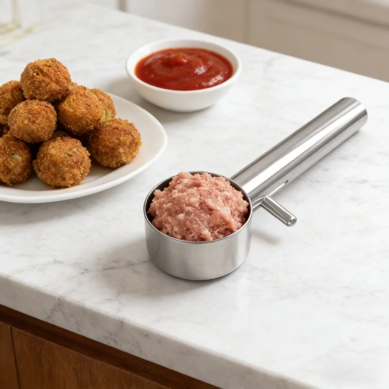 Stainless Steel Meatball Maker Tool Stuffed Meatball Press Mold, Effortless Kitchen Gadget for Homemade Meatballs& Rice Balls