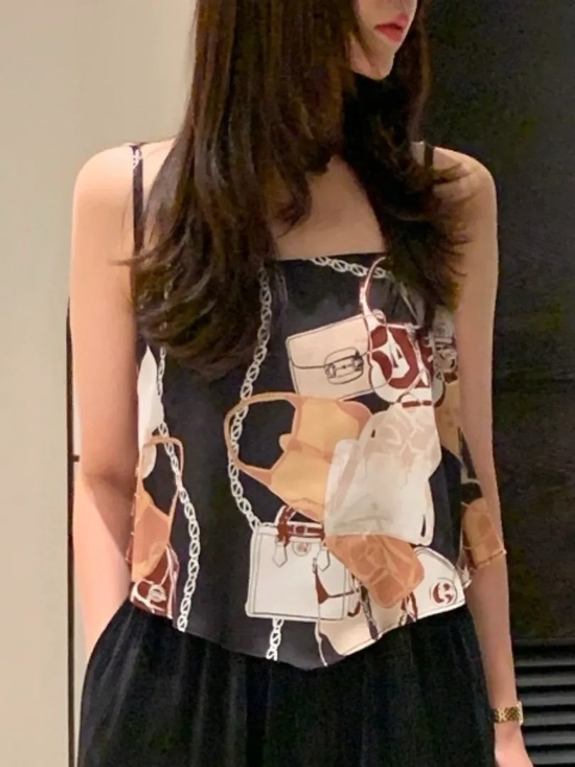 Top ter con Estampado de Chica Picante Tailandesa, Top Interior de Verano 2025 para Mujer, Cseta sin Mangas, Top Tubo, ...