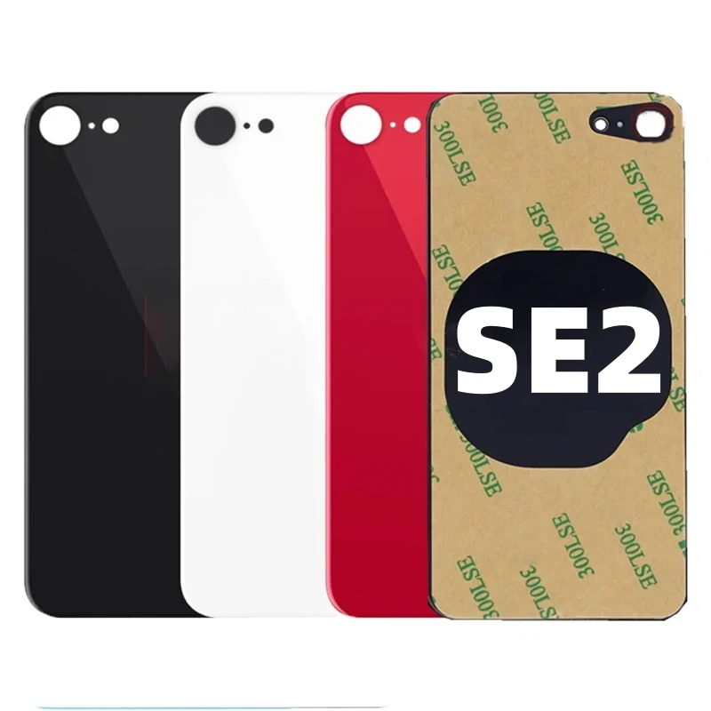 

For iPhone SE2 2020 Back Glass Panel Battery Cover Replacement parts optimal Big Hole Camera Rear Door Housing Bezel+Adhesive