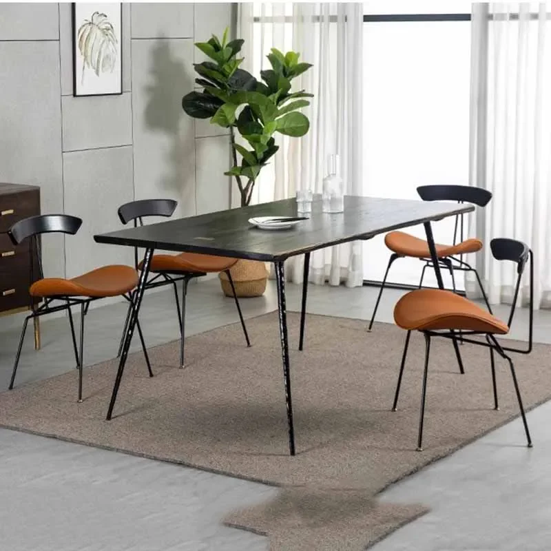 

Waterproof Unique Dining Table Chairs Rectangular Nordic Space Saving Tables Modern 4 Chairs Big Mesas De Jantar Home Furniture