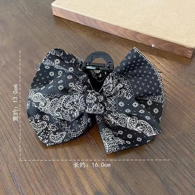 1 Stück, koreanischer Stil, elegantes Design, Cashewkerne, Blumenmuster, Schleife, Haarklammer, Haarspange, Haarklammer im Haifisch-Design, Haarspange im westlichen Stil. – Detail 4