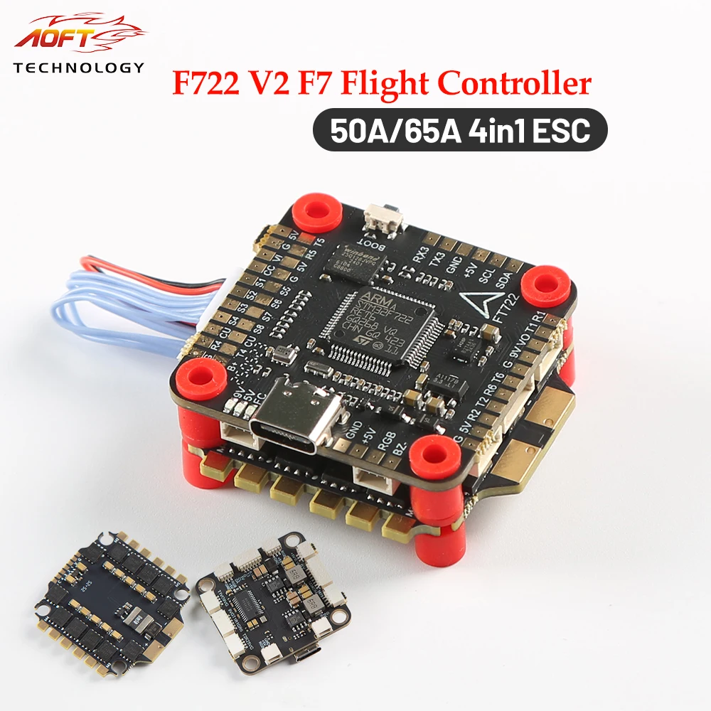 

F722 V2 F7 Flight Controller 3-6S Lipo 16MB Blackbox 50A/65A 4in1 BLheli_S ESC for RC FPV Freestyle Racing Drone Quadcopter