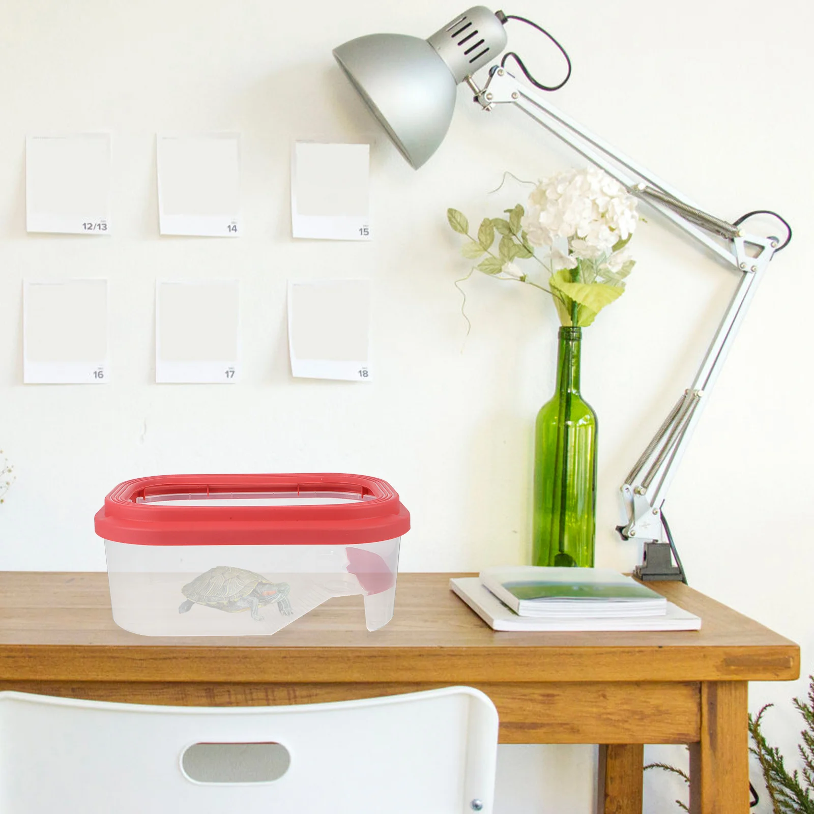 

Extra Large Turtle Habitat with Sunbathing Platform Landscape Indoor Tank for Turtles Pets Home Decor