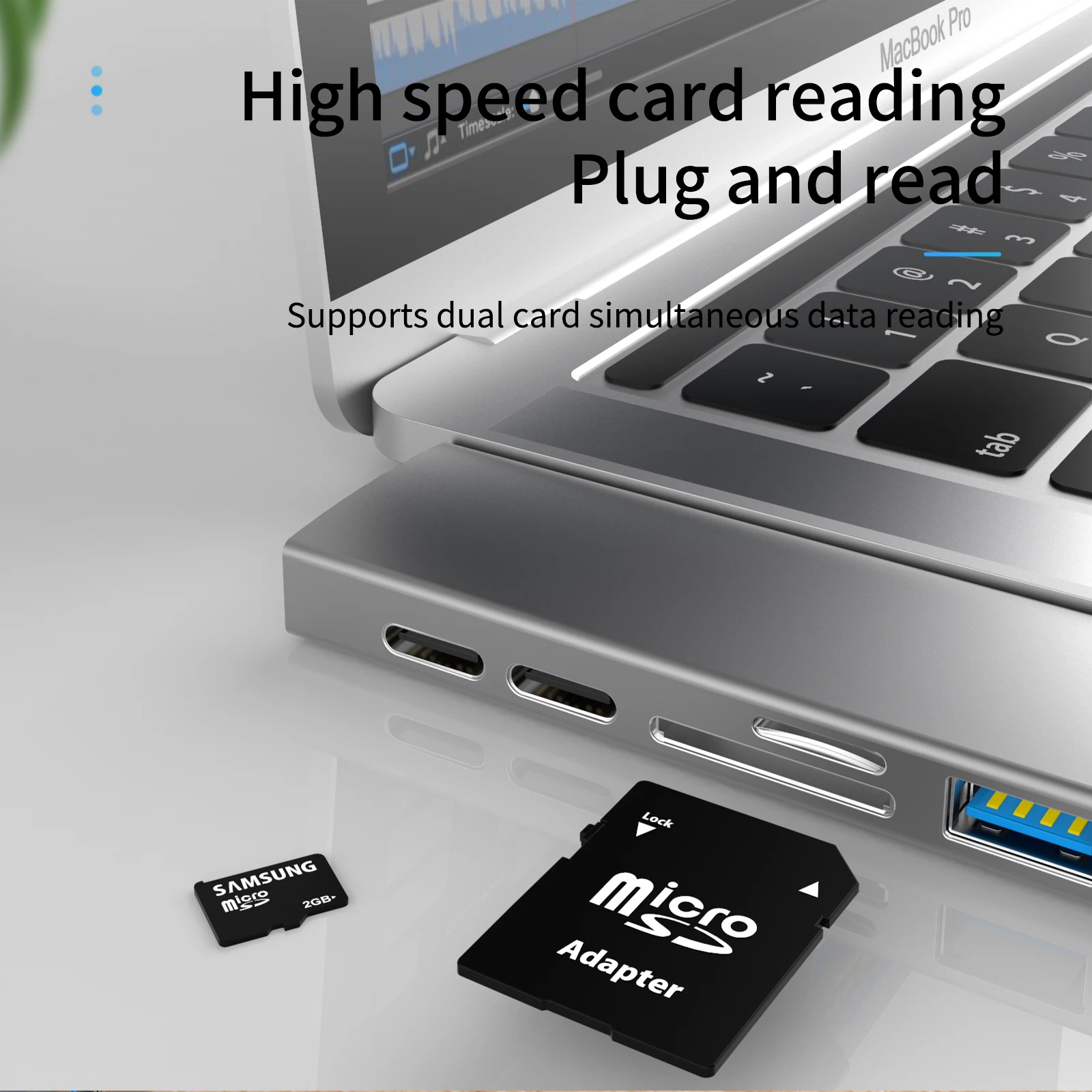 Basix USB C Hub USB لماك بوك Pro/Air M1 M2 2021 2020 2019 2018 Thunderbolt 3 PD USB 3.0 SD TF قارئ بطاقات نوع C مهايئ توزيع #5