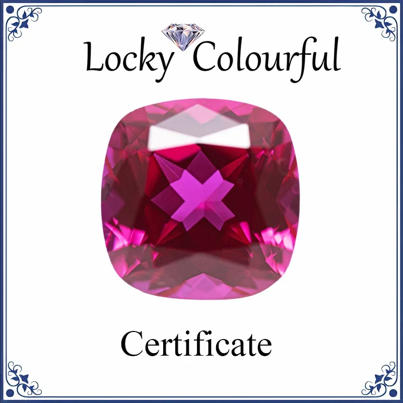 

Lab Grown Ruby Square Cushion Shape Rubeliite Color Selectable AGL Certificate Charms Beads for Diy Jewelry Making Ring Material