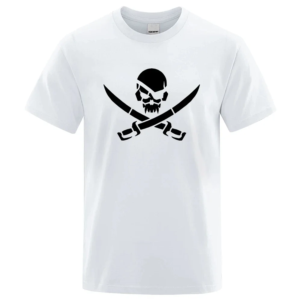 Harajuku Pirate Skull Logo Funny Print T-Shirts  Women Loose T-shirs Breathable Summer Short Sleeve T-Shirts Casual Tee