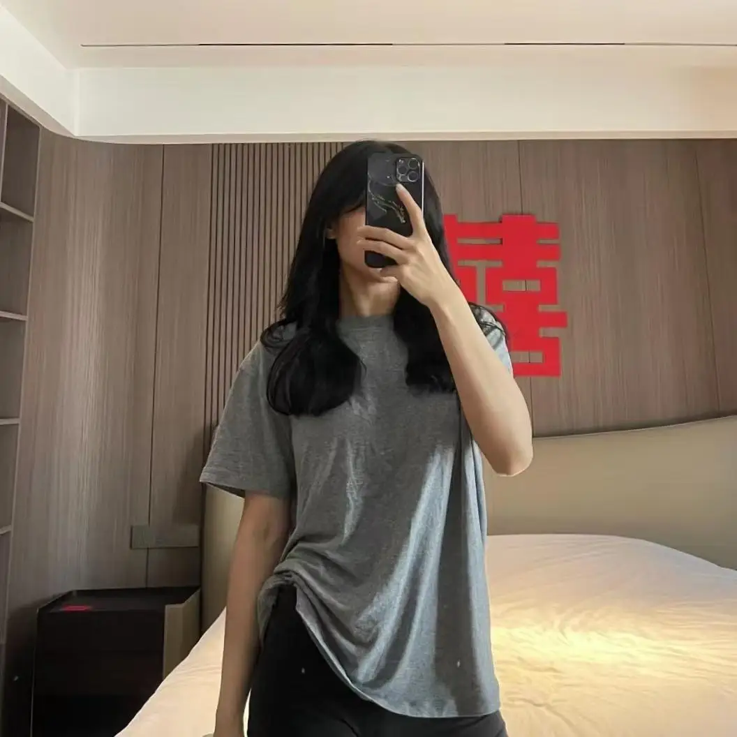 

Женская летняя хлопковая футболка свободного кроя с круглым вырезом, повседневный модный топ Wegangyoung для города