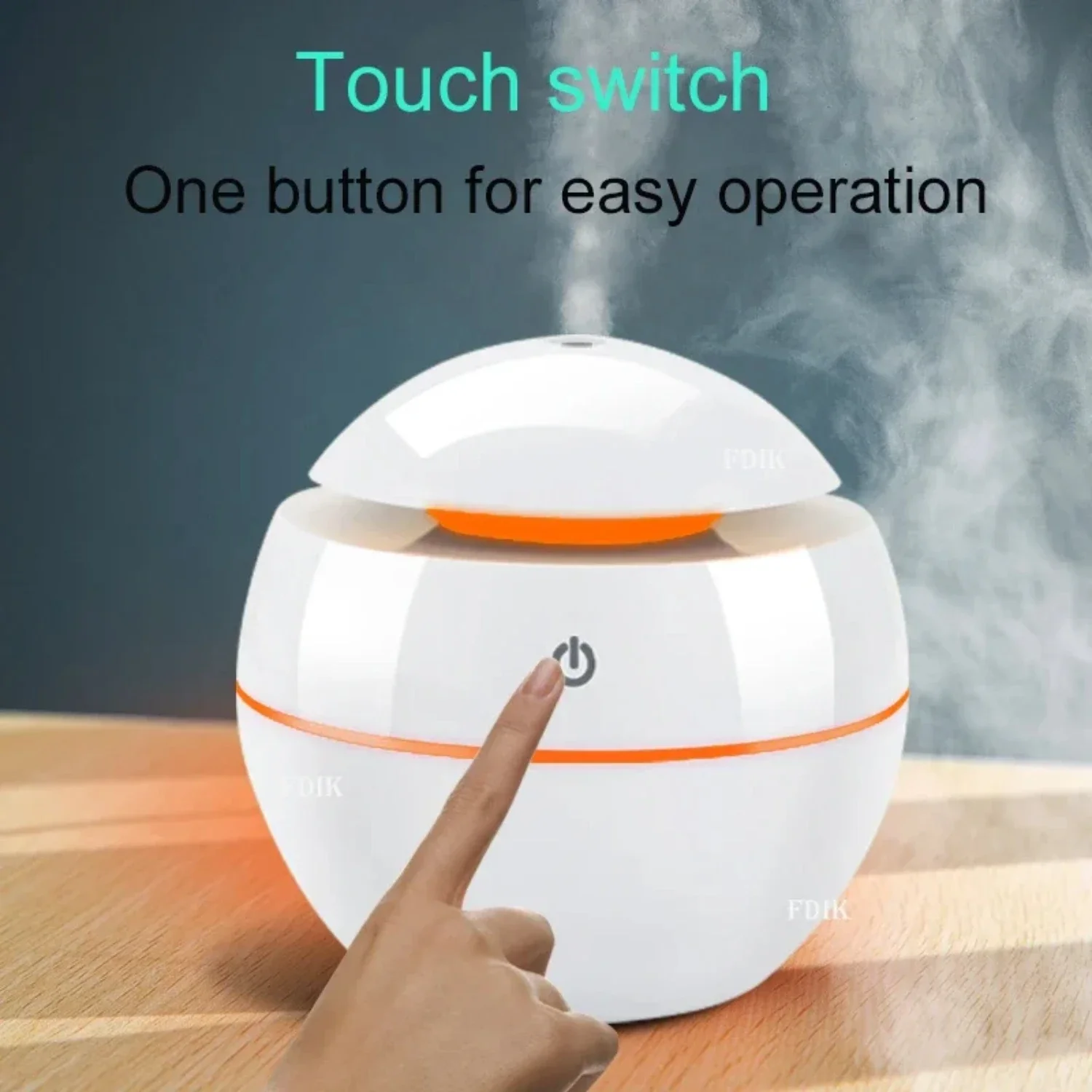 Mini USB Ultrasonic Essential Oil Diffuser with Air Purifier, 7 Color Change LED Night Light for Office Use, 130ml Capacity