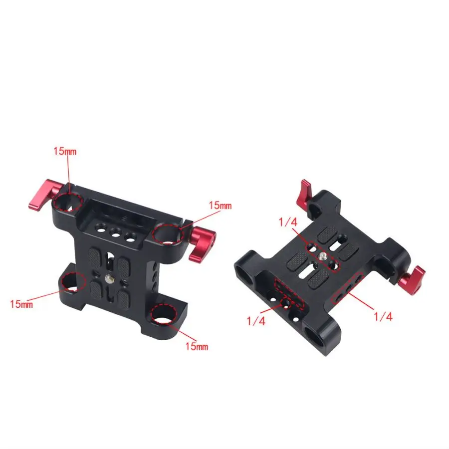 Universal Kamera Grundplatte Schulter Rig 15mm Stange Clamp Quick Release Adapter für Sony DSLR Käfig Vlog Schulter Unterstützung System – Detail 8