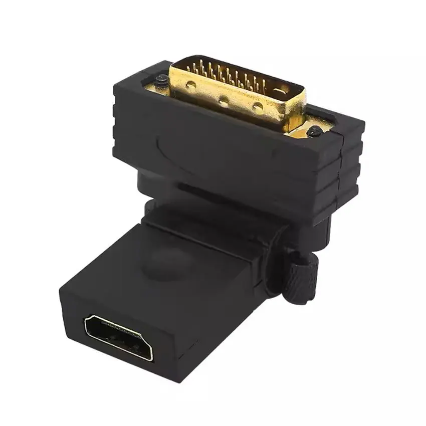 Lingable Rotatable HDMI-DVI Adapter 360 Degree DVI-D 24+1 Male to HDMI Female Converter Connector 1080P for Computer to Display