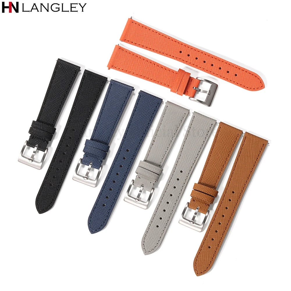 Universal Watch Bracelet Stitched Geniune Leather Band Business Vintage Watch Strap Quick Release Wristband 18mm 20mm For Huawei