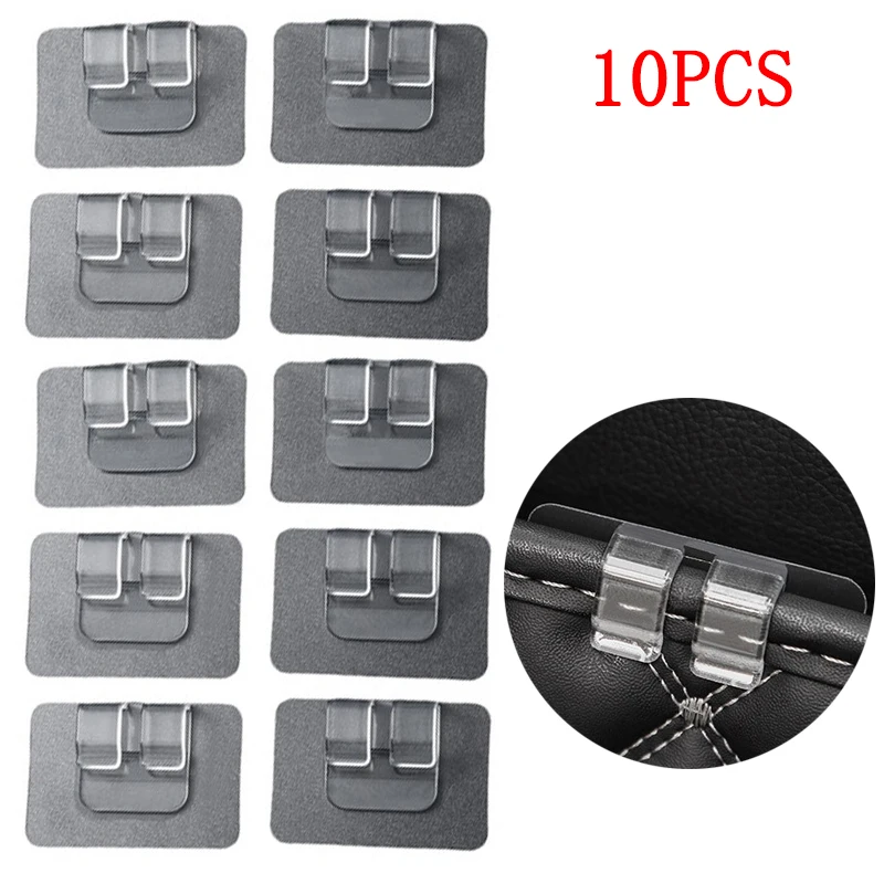 10PCS Car Foot Pad Anti-skid Fixed Buckle Magic Velcro Strong Double-sided Adhesive Paste Anti-skid Removable Auto Accessories