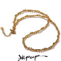 Yhpup Stainless Steel Chain Twine Fashion Collar Handmade Waterproof Necklace High Quality Attractive Stylish Jewelry Bijoux