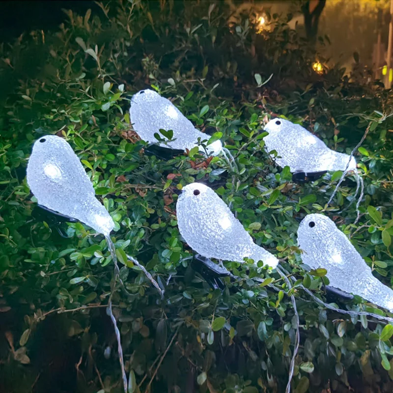 مقطع على أضواء روبينز الاكريليك ، الطيور في الهواء الطلق ديكور عيد الميلاد ، ديكور الحديقة ، عيد الميلاد الترويج ، 5 ليد