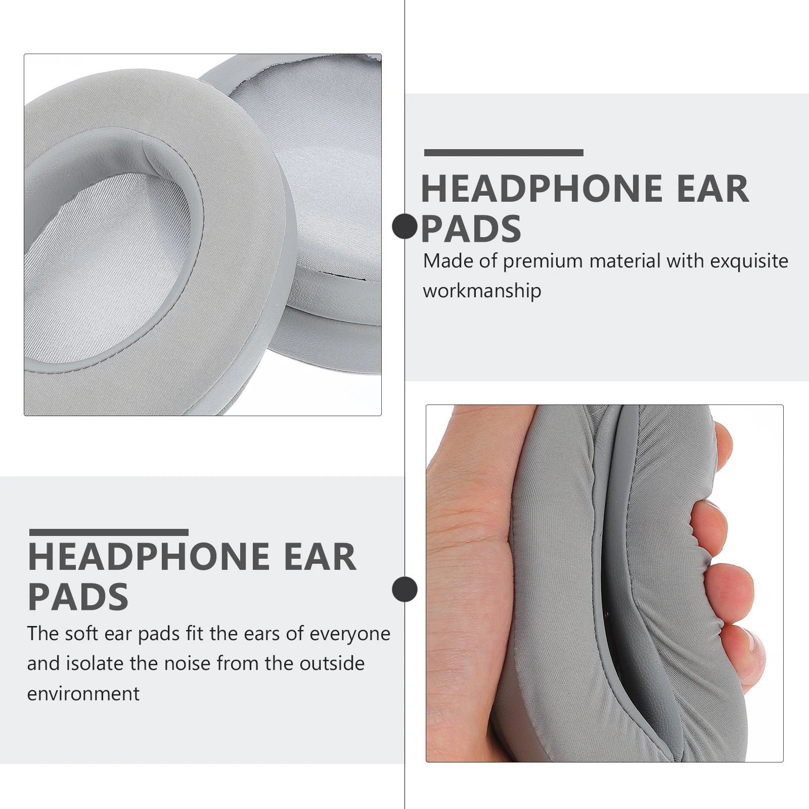

1Pair Headphone Sponge Ear Pads Premium Material Exquisite Workmanship Noise Isolation Vibrant Sounds Easy Mount Detach