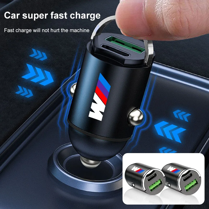 100W Car Charger Lighter PD Fast Charging For IPhone Mini USB Type C For BMW M Performance 1 3 5 7 Series M3 M4 M5 M6 X1 X3 X5