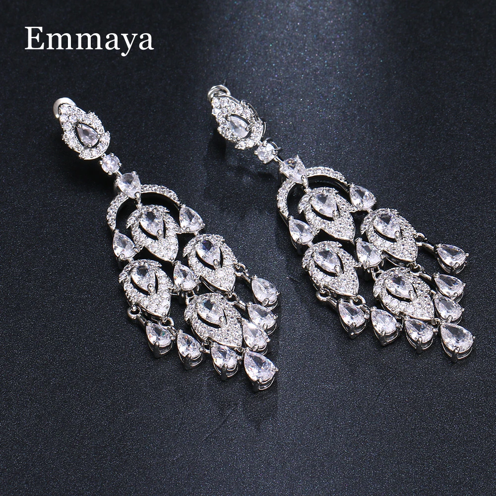 Emmaya Charming Cubic Zircon Earring With Waterdrop Shape Design Noble Ornament For Female Fashion Party Ingenious Jewelry