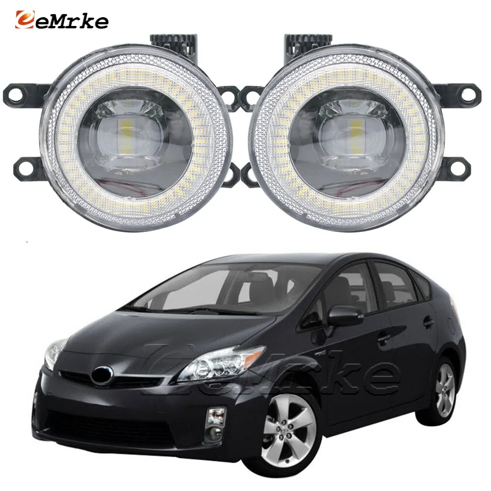 

Led Fog Lights Assembly Lens LED DRL Angel Eyes Ring Daytime Running Driving Lamp for Toyota Prius ZVW30 XW30 2009 2010 2011