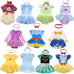 Boutique Christmas Baby Girl Princess Jumpsuit Halloween Party Infant Snow White Tinker Bell Fancy Fairy Bodysuit Summer Clothes