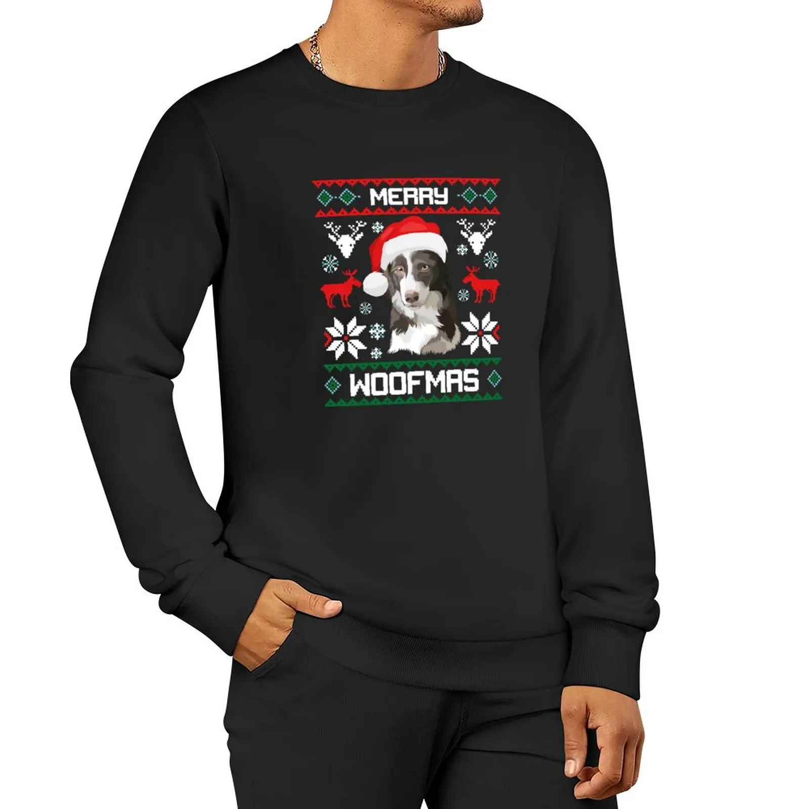 

Border Collie Gift For Merry Christmas Woofmas Clothes Pullover Hoodie blouse anime clothes korean clothes oversize sweatshirts