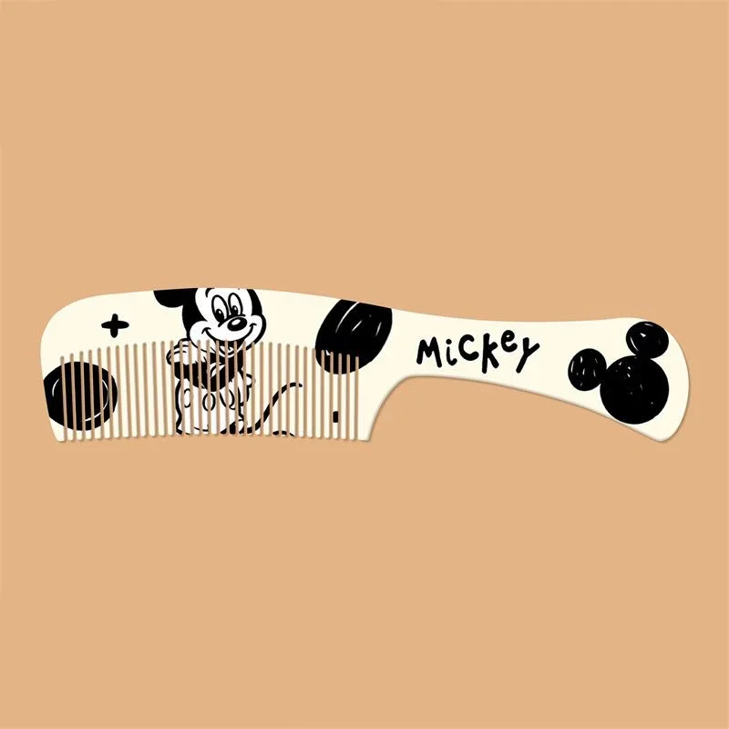 Mickey Mouse Long Handle Combs Disney Cartoon Plastics Hair Brush Girl Hairdressing Tool Accessories Anti Static Portable Gifts