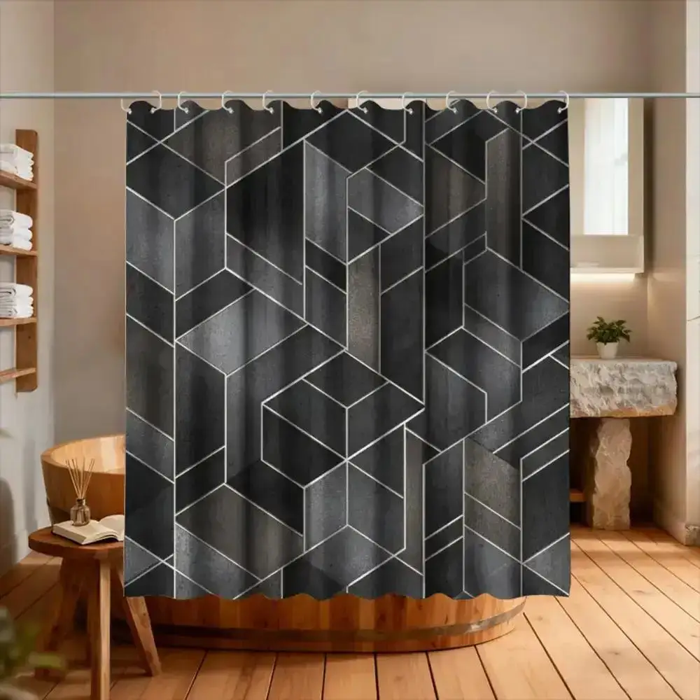 

Занавеска для душа с мозаичным художественным коллажем, идеально подходит для юбилеев, в комплекте 12 крючков, размер 70,87*70,87 дюймов.