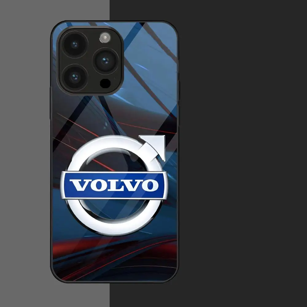 The Cars V-Volvo-ov MAISTO Mouse Pad Glass Phone Case For Iphone 16 15 14 13 11 12 Pro Max Xr X Xs 8 7 Plus