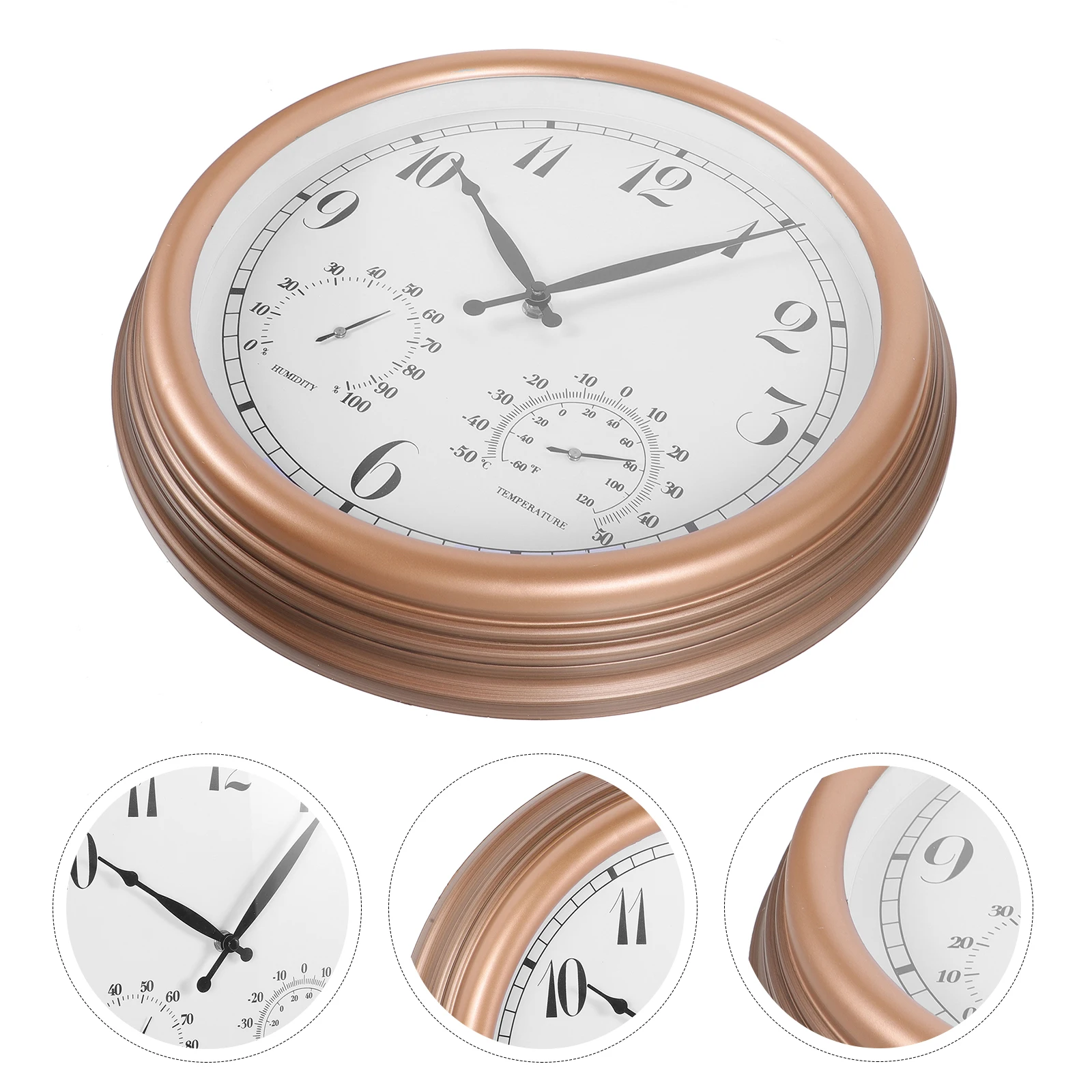 

1pcs Vintage Style Outdoor Wall Thermometer Hygrometer Easy-Read Display Patio Garden Pool Porch Decor Hanging Clock Garage Wall