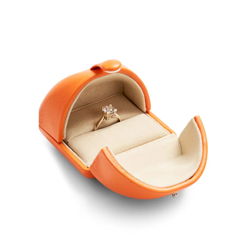 Oirlv Orange Jewelry Gift Box Necklace Ring Earring Bracelet Box PU Leather Jewellery Boxes Wholesale Orange Jewelry Ring Box