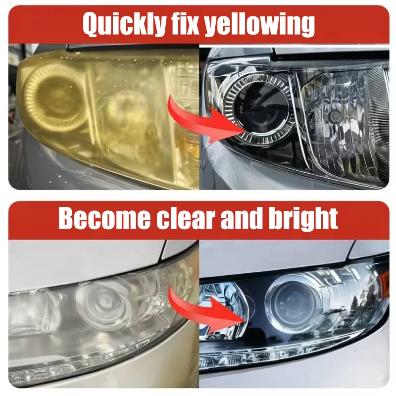 No Polisher Needed 60ml Car Headlight Repair Spray 60ml Oxidation Yellowing Removal Auto Light Cleaner