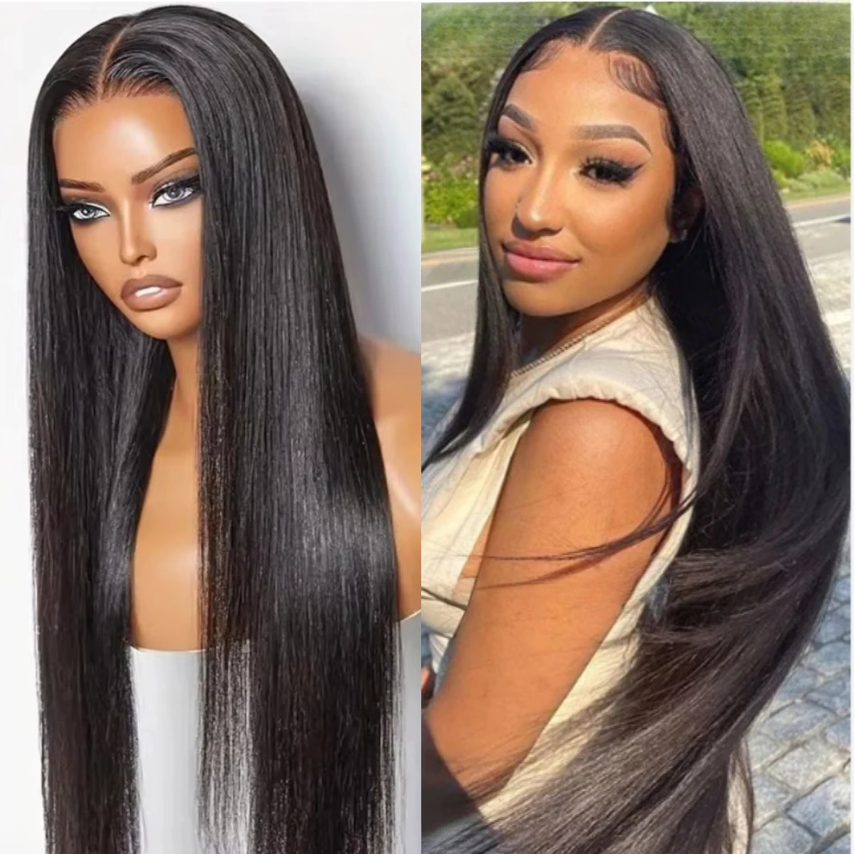 360 Transparent  13x6 Lace Front Human Hair Wigs Brazilian 360 Straight Lace Frontal For Women PrePlucked  5x5 Closure Wig