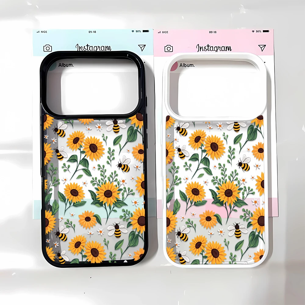 Phone Cases Aesthetic - Nature Style Yellow Pattern Slim Bee