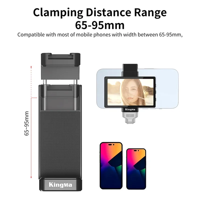 

Suitable PH01 Phone Rear Camera Selfie Monitor+Phone Clip For Iphone Smart Phone Vlog Live Streaming Selfie Display Viewfinder
