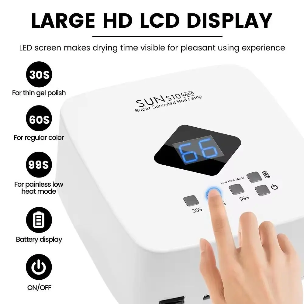 Automatische sensor nageldroger 3-timer instelling Draadloos ontwerp UV Led-lamp US-stekker Verwijderbare bodem Gel Polish drooglamp