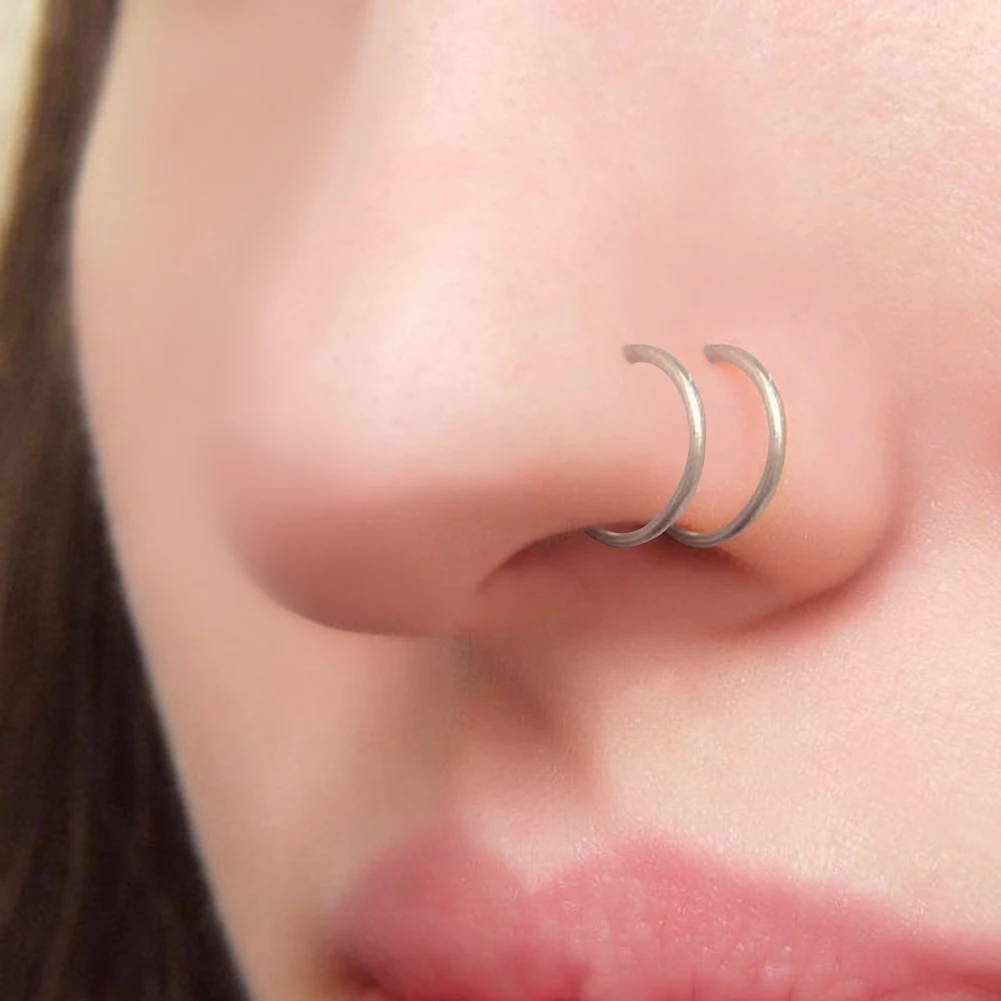 3pcs 18G Stainless Steel Small Nose Rings Body Lip Clips Ear Hoop Tragus Septum Cartilage Piercing Jewelry Gift 8/10/12mm image 6