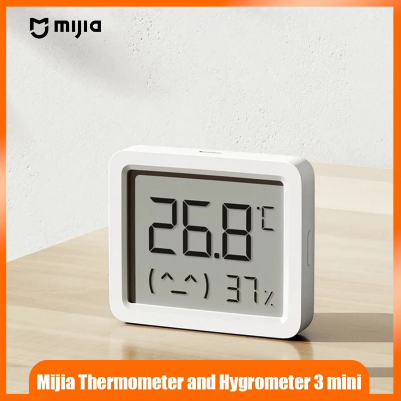 Mijia Temperature and Humidity Meter 3 Mini Dual Display Electronic Screen High Precision Small Body Table Hanging Dual Use