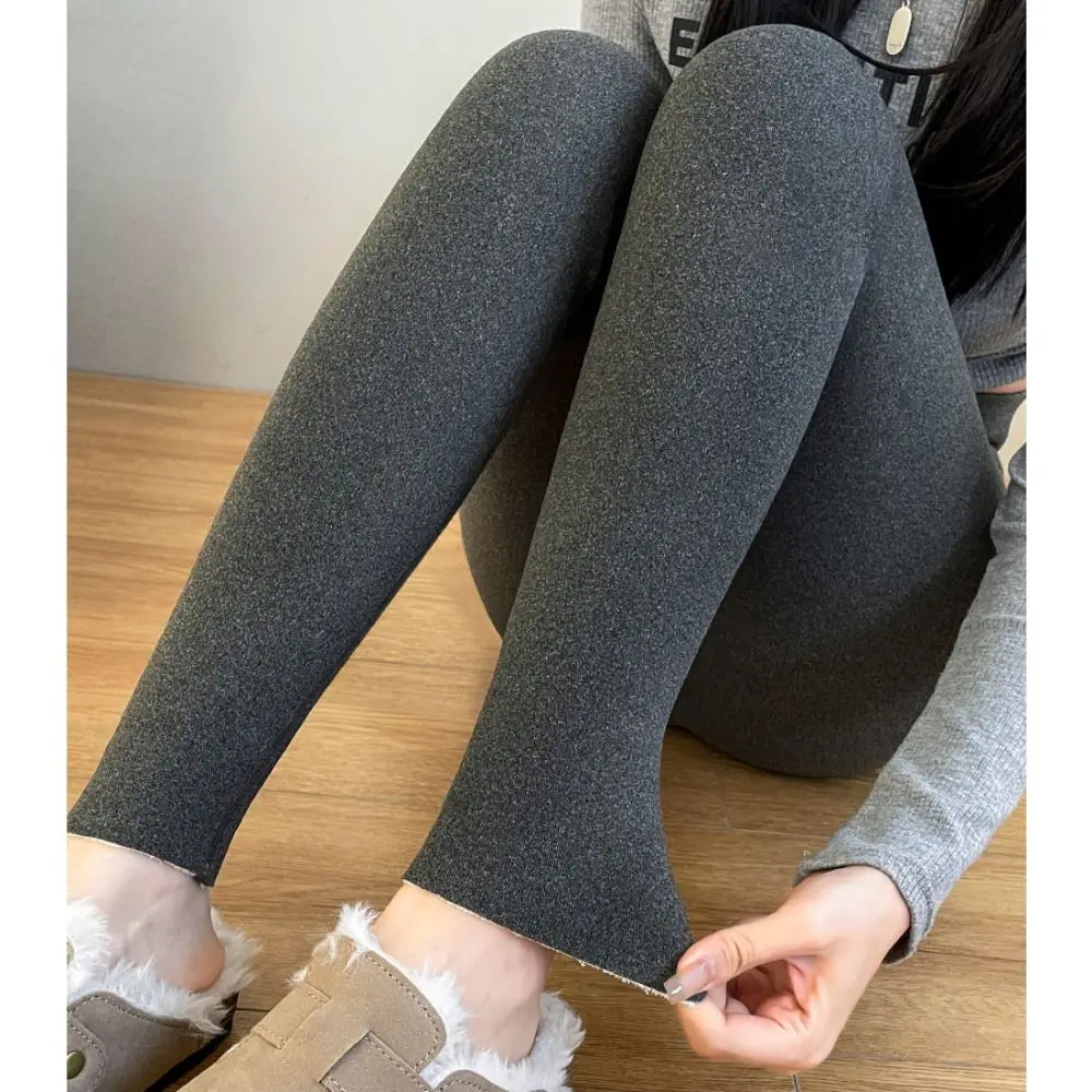 Moda Otoño Invierno mujeres Leggings engrosados sin pilling calzoncillos sin pelusa pantalones de lana ajustados