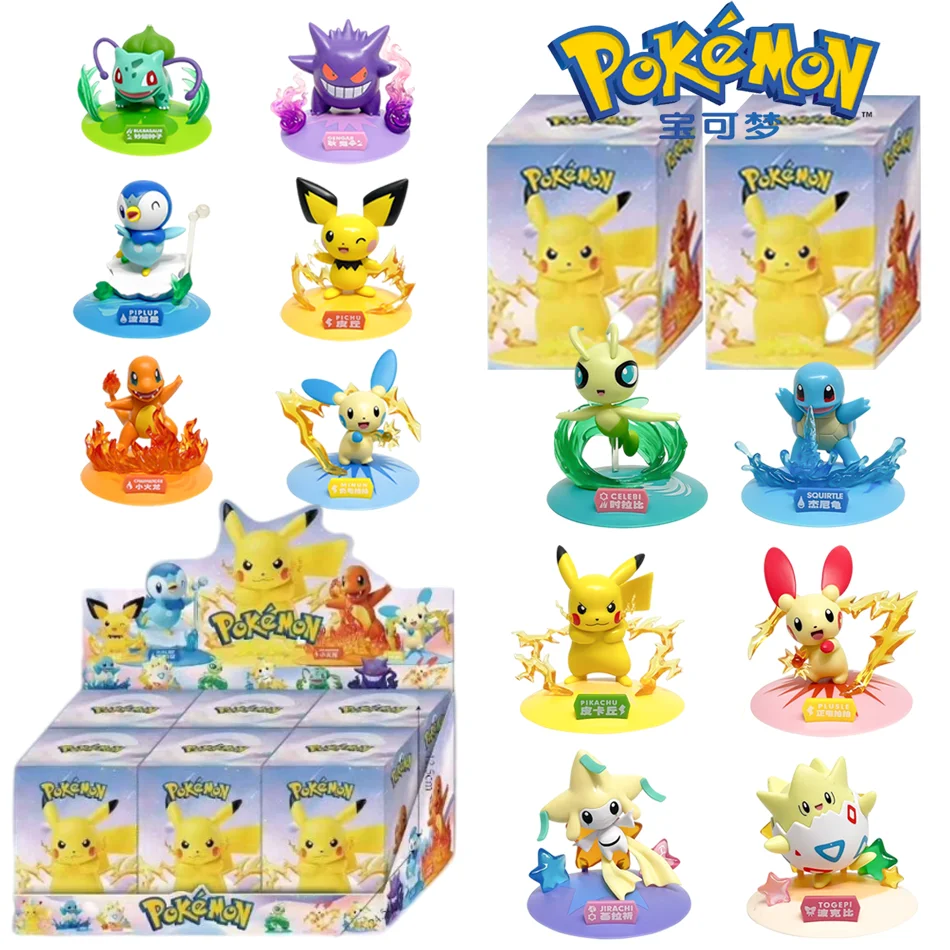 

12 Pok é mon Action Dolls Pikachu/Gengar/Charmander Blind Box Anime Models Desktop Decorations Pok é mon Toys Birthday Gifts