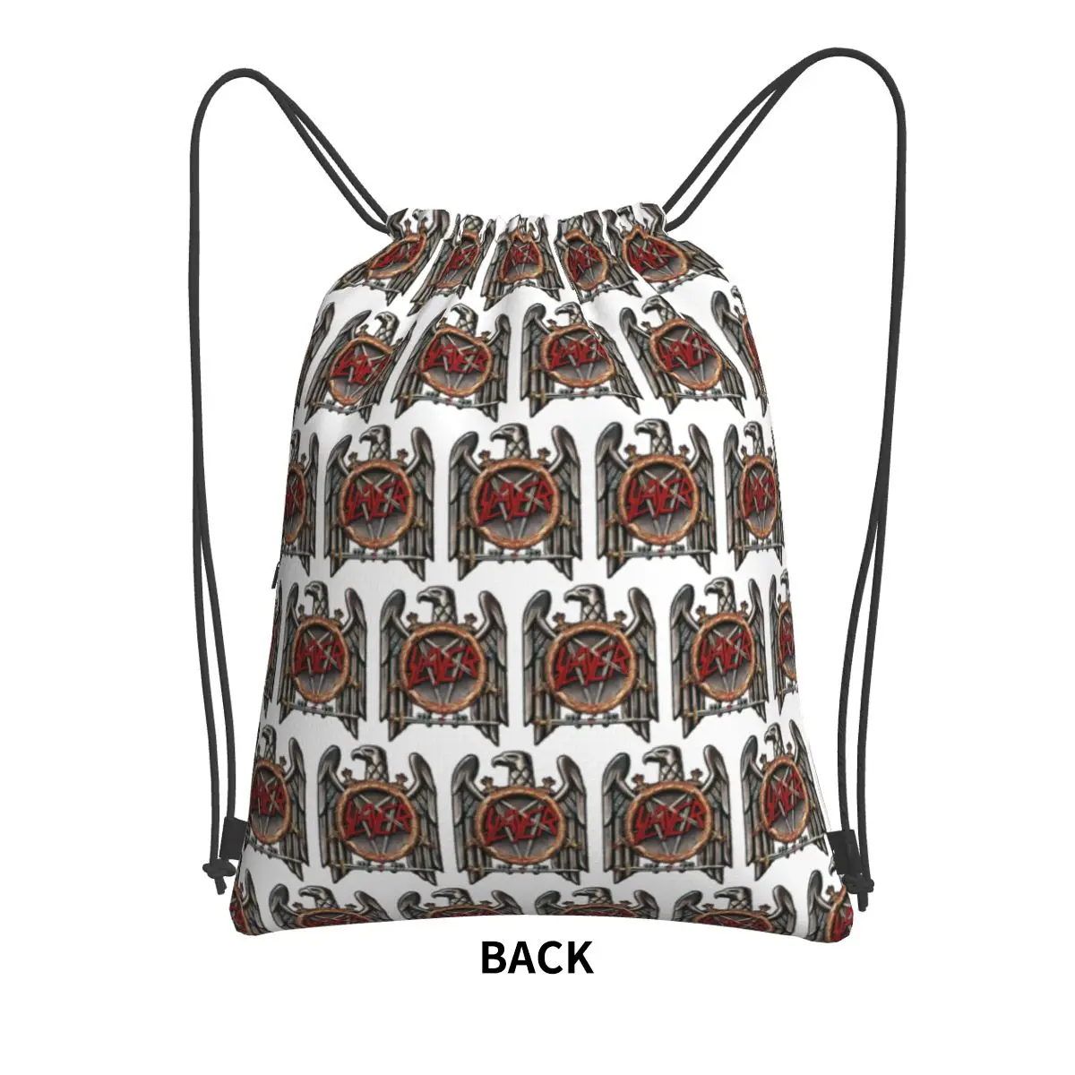 Slayer Heavy Metal Rock Band Backpacks Multi-function Drawstring Bundle Pocket Sports Bag Book Bags for Travel School