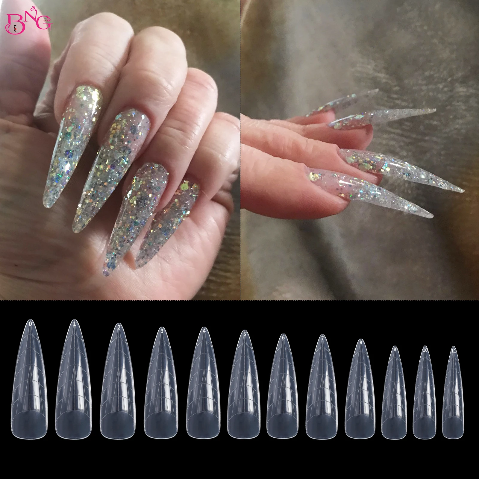 BNG Top Forms for Nails Dual Forms Nails Forms for Extension Full Cover Quick Building Gel Mold Tips Poly Nail Gel Mold