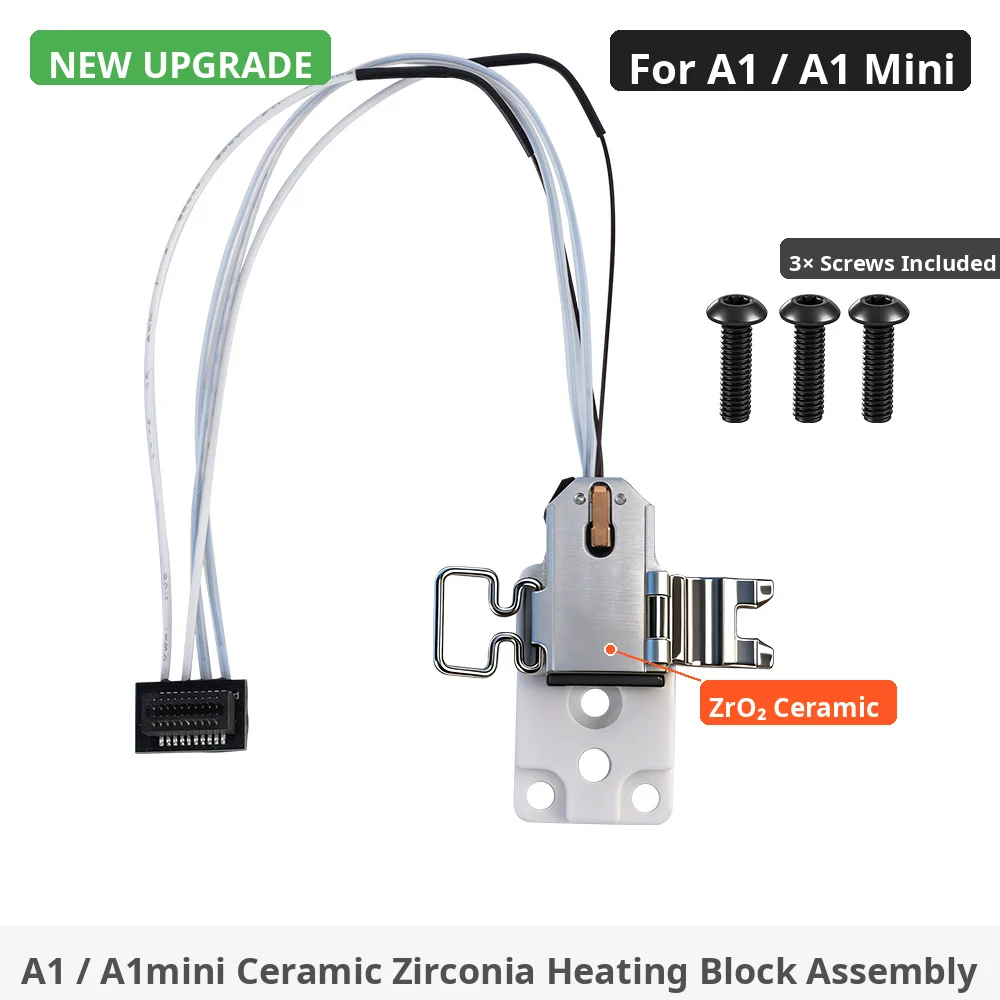 1/2/3 Pcs For Bambu Lab A1 A1 Mini Hotend Hot End Heating Block Nozzle Assembly Ceramic Zirconia 3D Printer Spare Parts