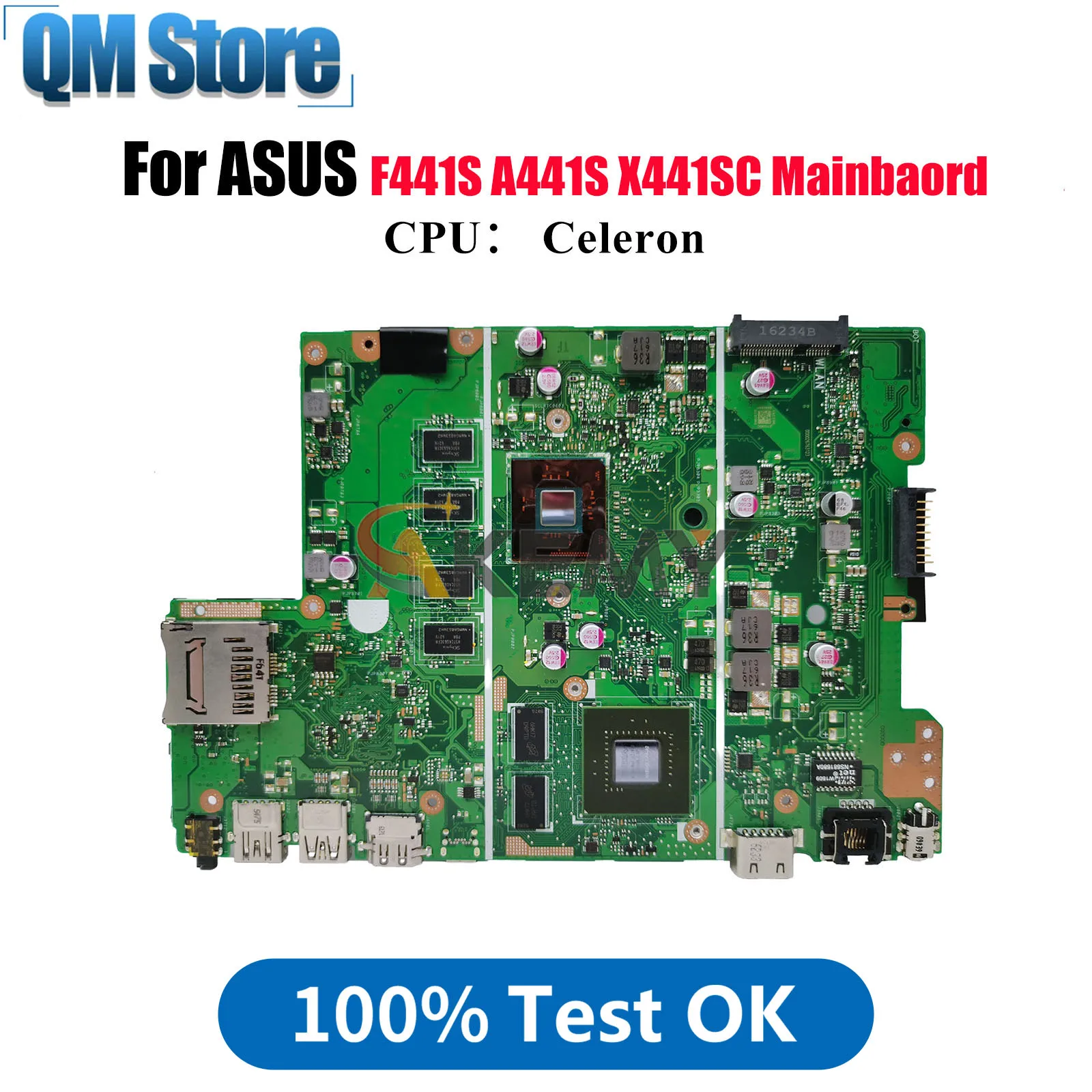 

X441SC Материнская плата для ноутбука ASUS VivoBook X441S A441S X441SC F441S Материнская плата для ноутбука с процессором Celeron 100% тестирование ОК быстрая доставка