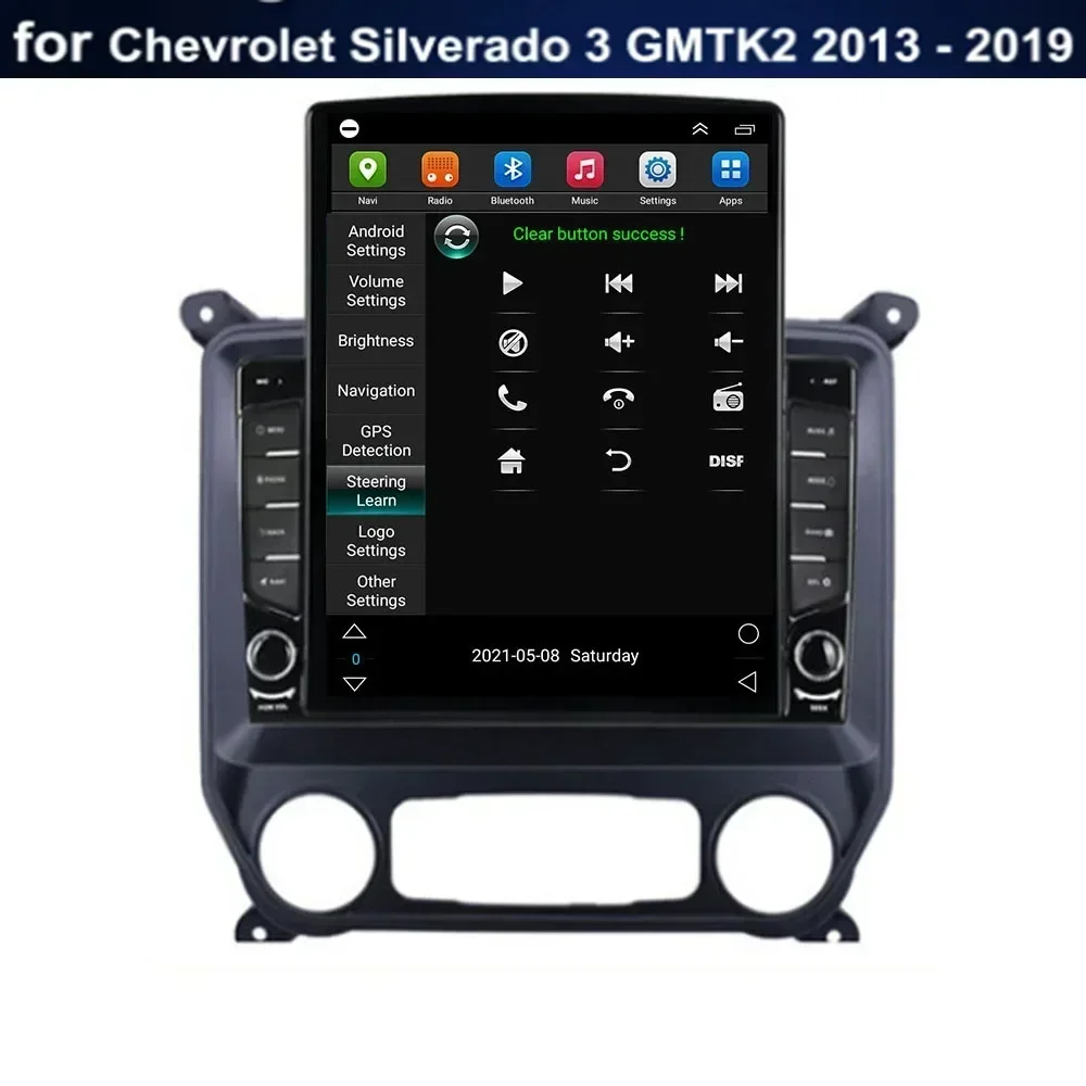 For Tesla Style 2Din Android 13 Car Radio For Chevrolet Silverado 3 GMTK2 2013-35 Multimedia Video Player GPS Stereo Carplay DSP