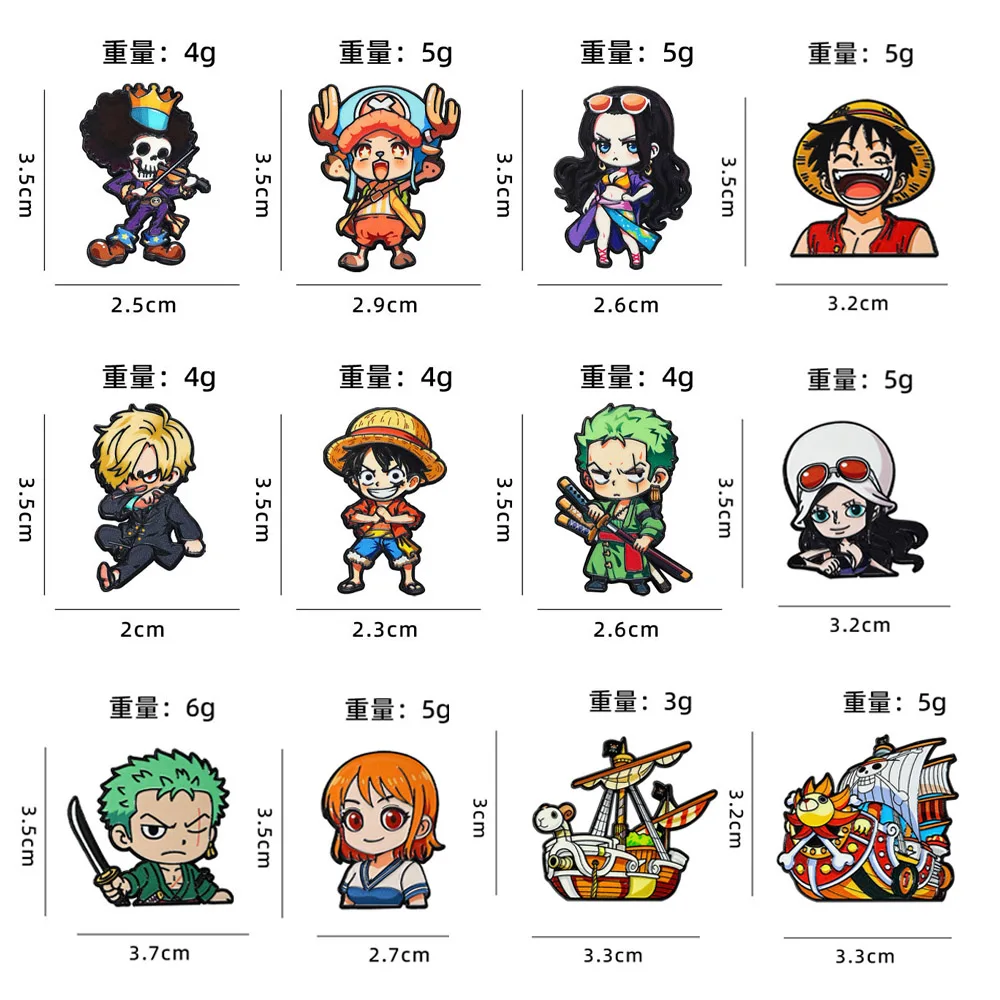 3-7Pcs Anime Chibi Luffy Enamel Pins Cute One Piece Zoro Brooch Fashion Women's Lapel Badges For Backpack Collection Fans Gift view 6