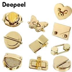 1/2Pcs Meetee Fashion Gold Metal Lock Clasp Turn Twist Locks Closure Snap Clip Buckles DIY Bag Purse Hardware Repair Accessories